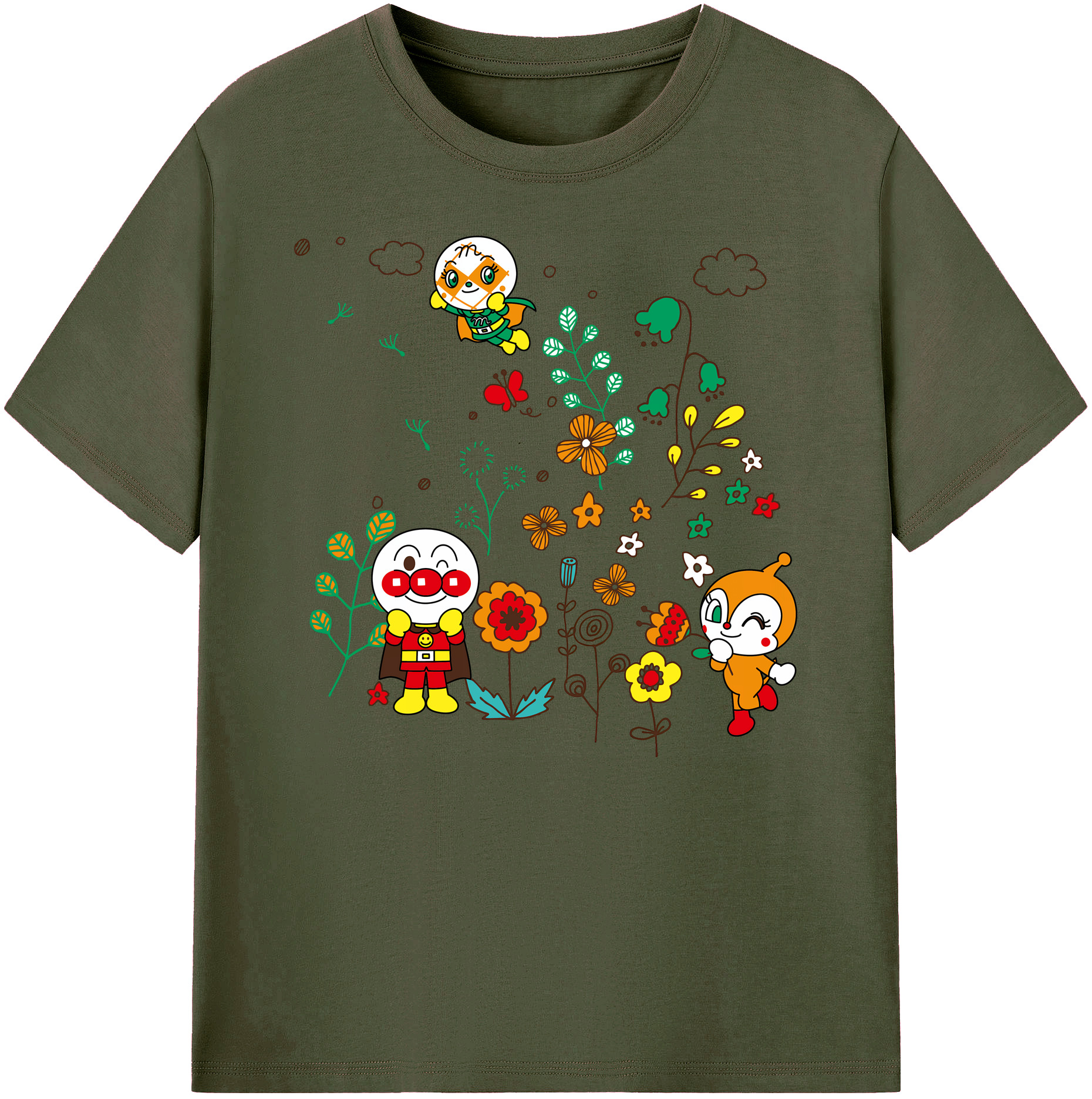 （画像用） アンパンマン Anpanman 綿100％ メンズ半袖Tシャツ｜肌触りやわらか＆通気性